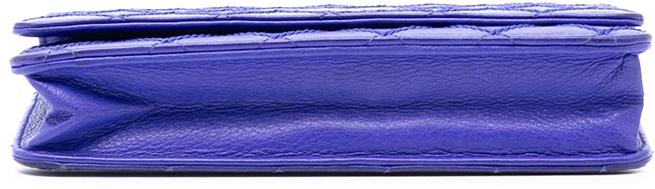 Chanel CC Quilted Calfskin Fancy Wallet On Chain Blauw