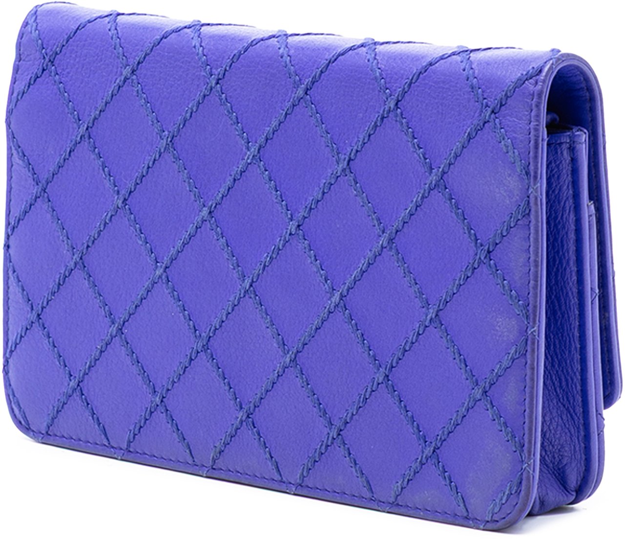 Chanel CC Quilted Calfskin Fancy Wallet On Chain Blauw