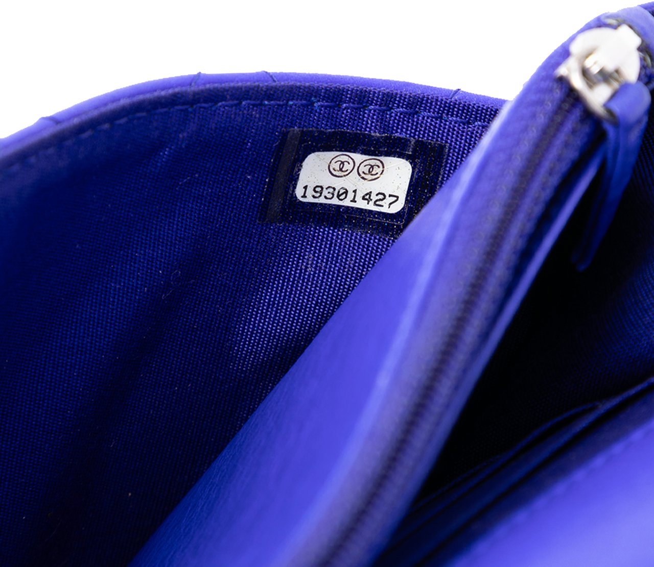 Chanel CC Quilted Calfskin Fancy Wallet On Chain Blauw