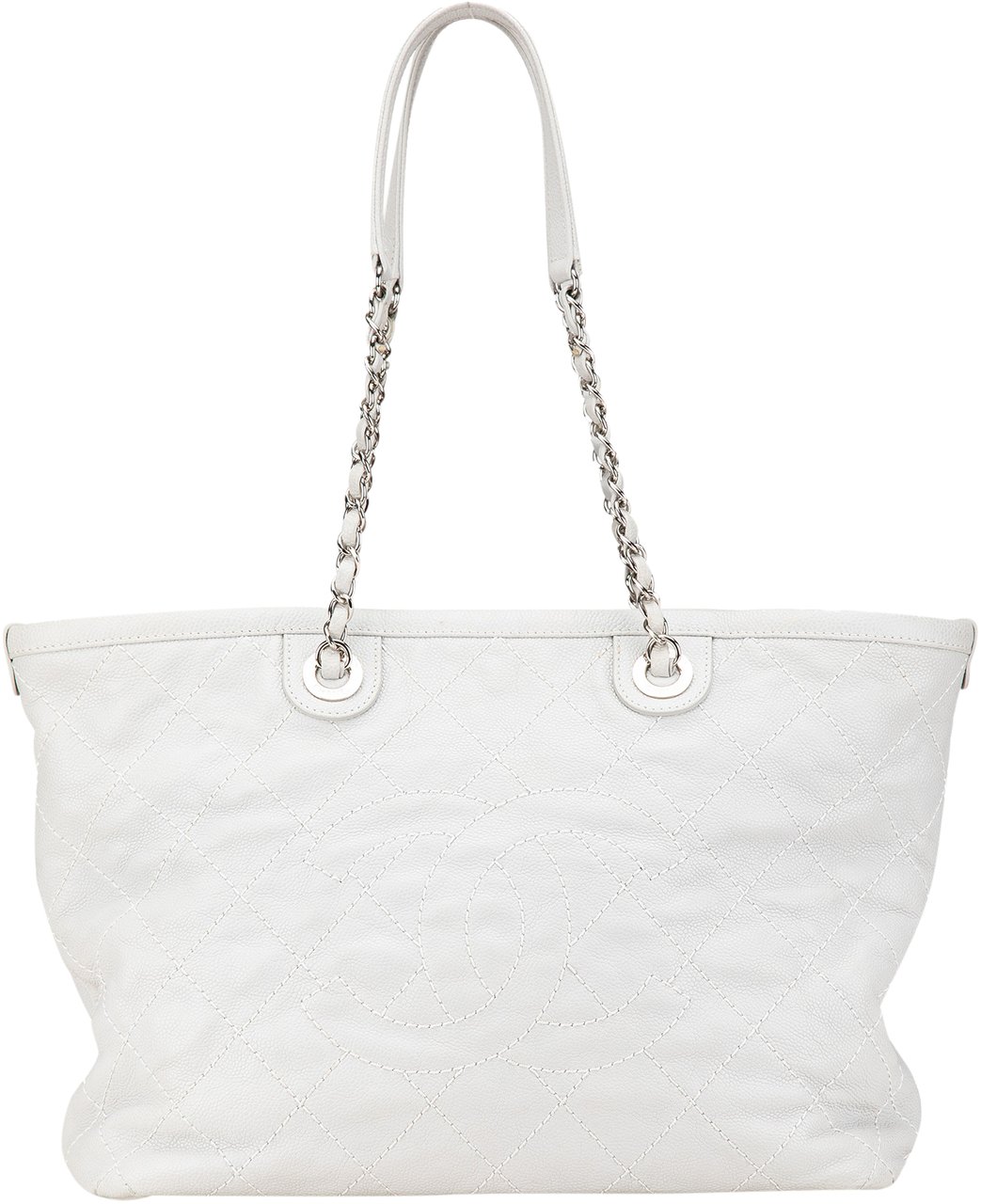 Chanel Small Quilted Caviar Daily Shopping Tote Grijs