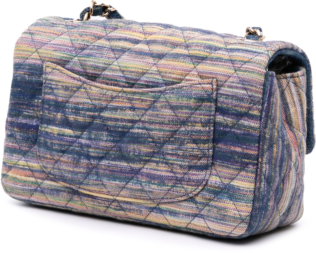 Chanel Mini Rectangular Multicolor Classic Denim Single Flap Blauw