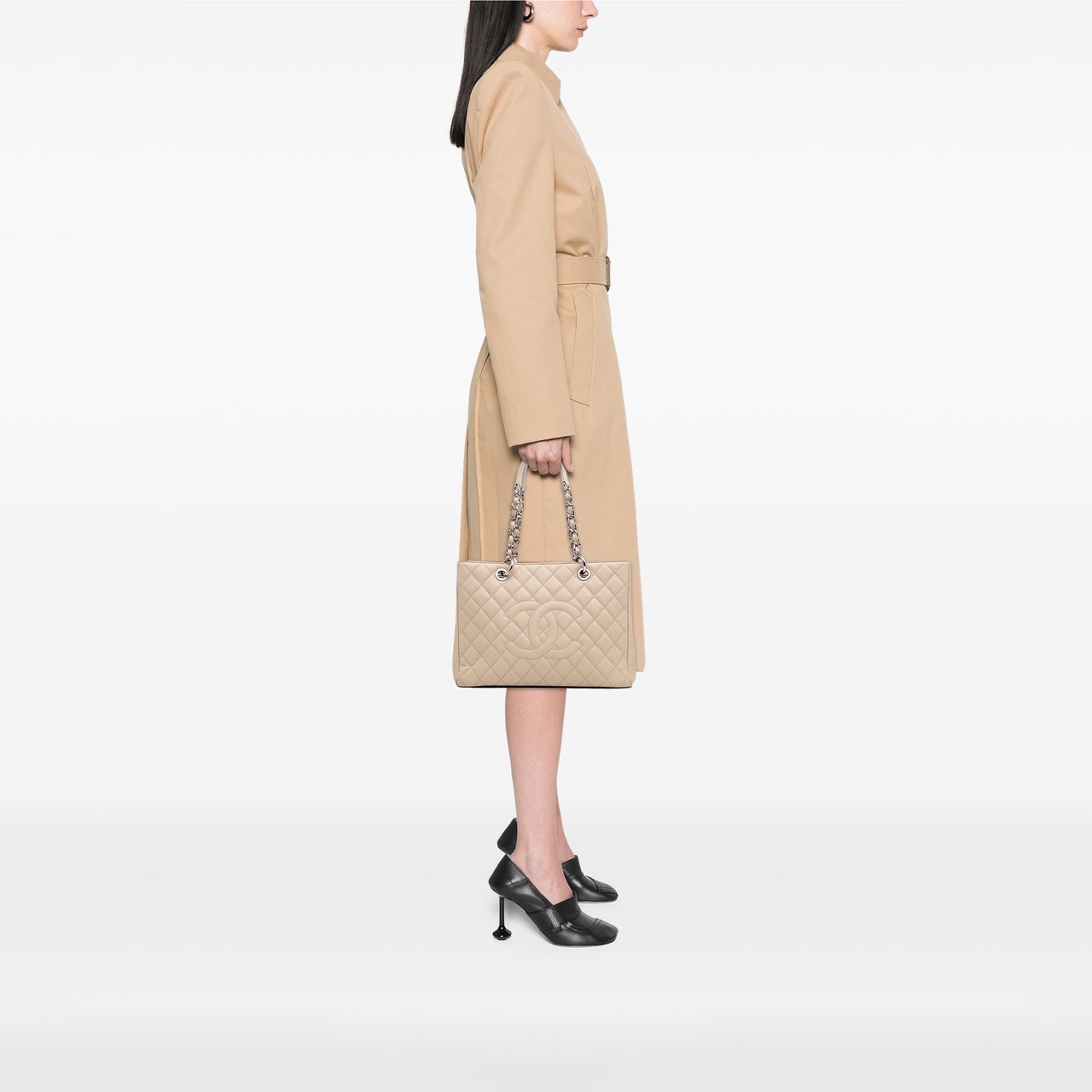 Chanel Caviar Grand Shopping Tote Bruin