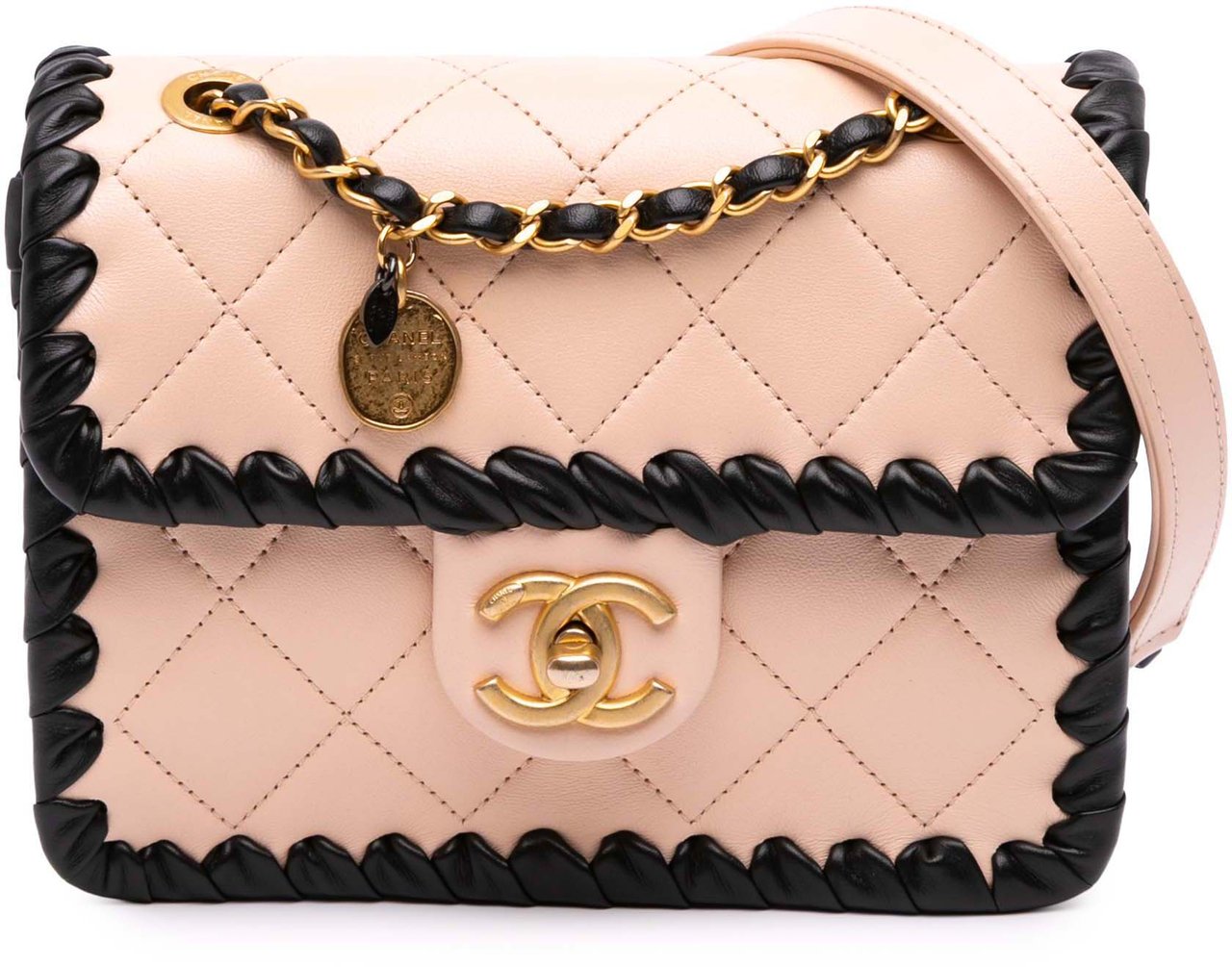 Chanel Mini Calfskin Braided My Own Frame Flap Roze