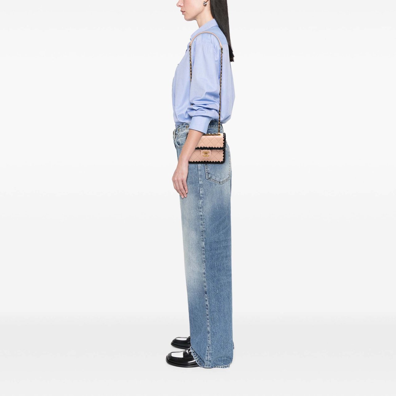 Chanel Mini Calfskin Braided My Own Frame Flap Roze