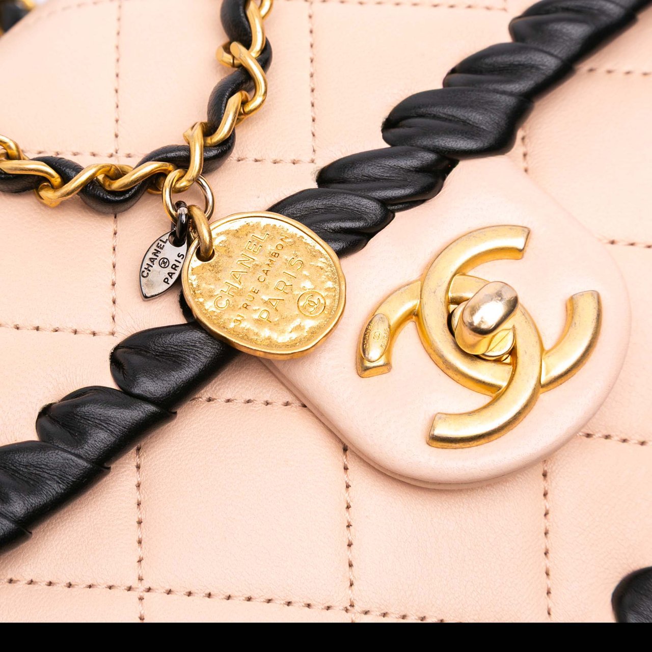 Chanel Mini Calfskin Braided My Own Frame Flap Roze