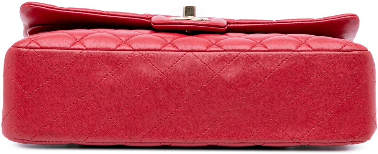 Chanel Medium Classic Lambskin Double Flap Rood