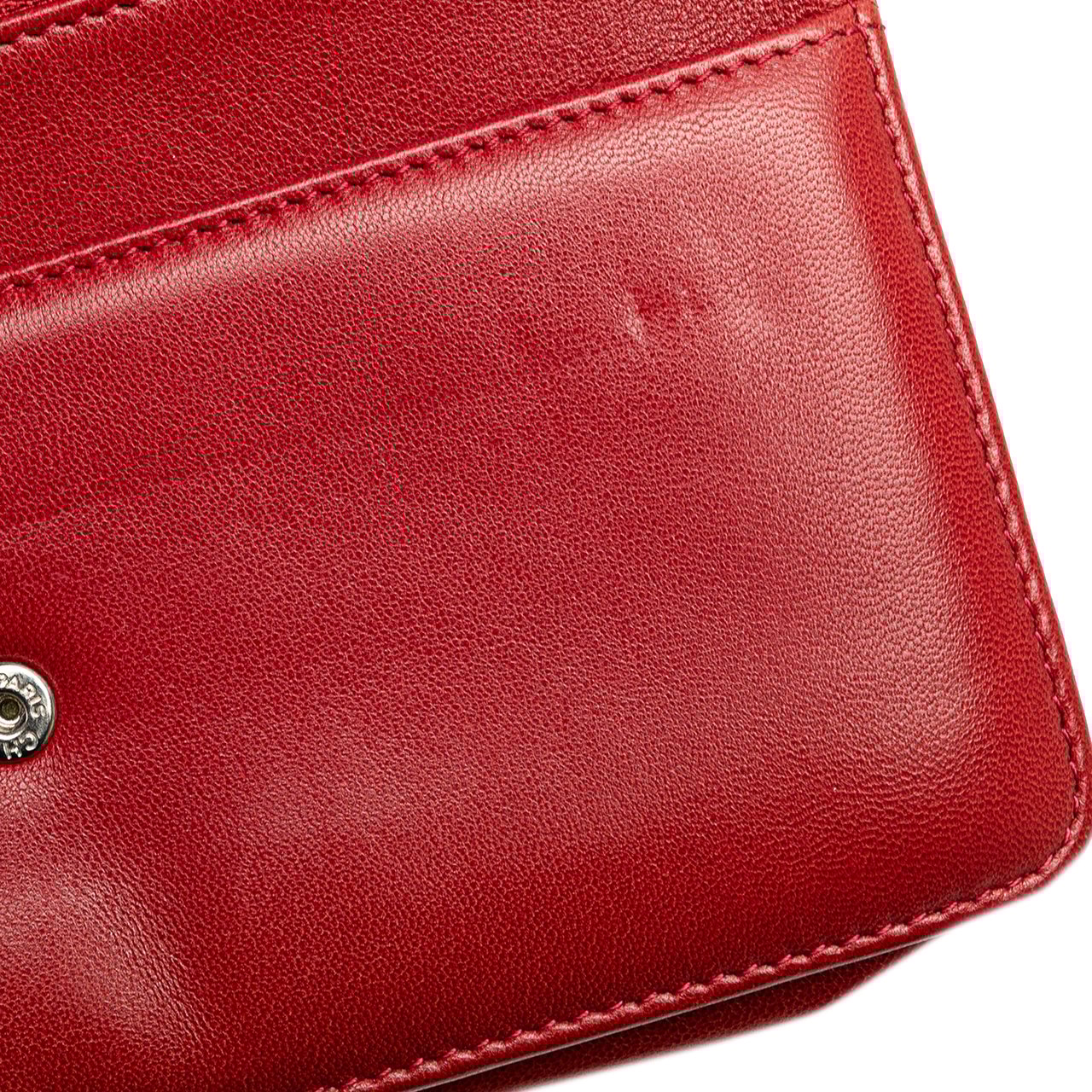 Chanel CC Calfskin Wallet On Chain Rood