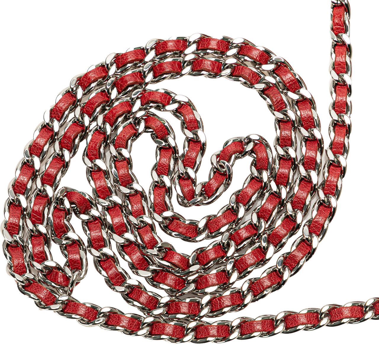 Chanel CC Calfskin Wallet On Chain Rood