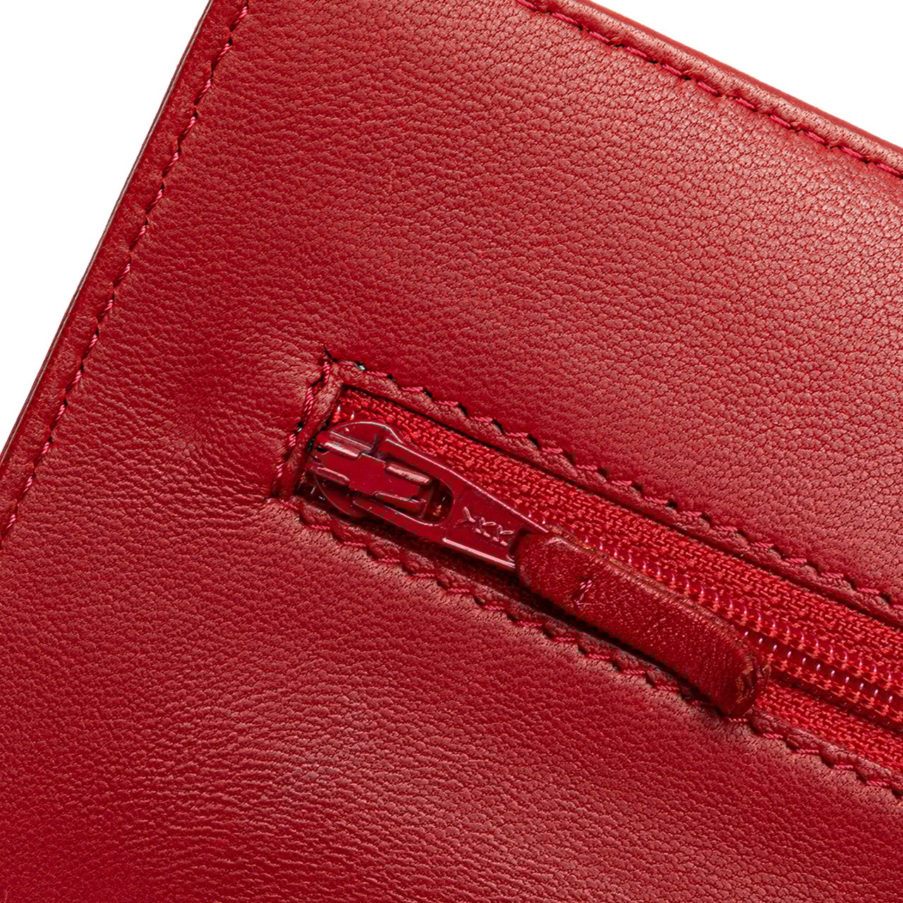 Chanel CC Calfskin Wallet On Chain Rood