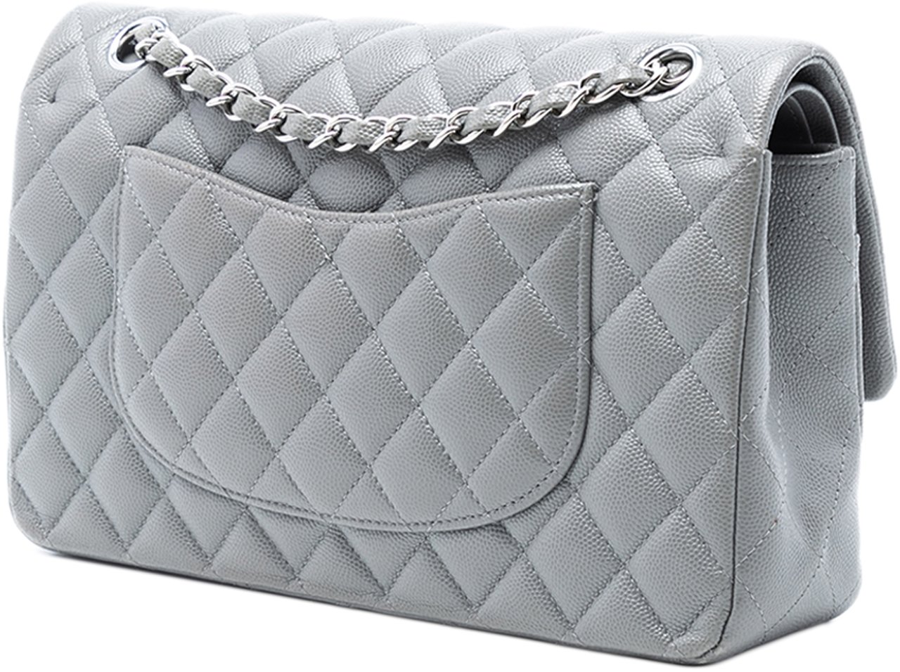 Chanel Medium Classic Caviar Double Flap Grijs