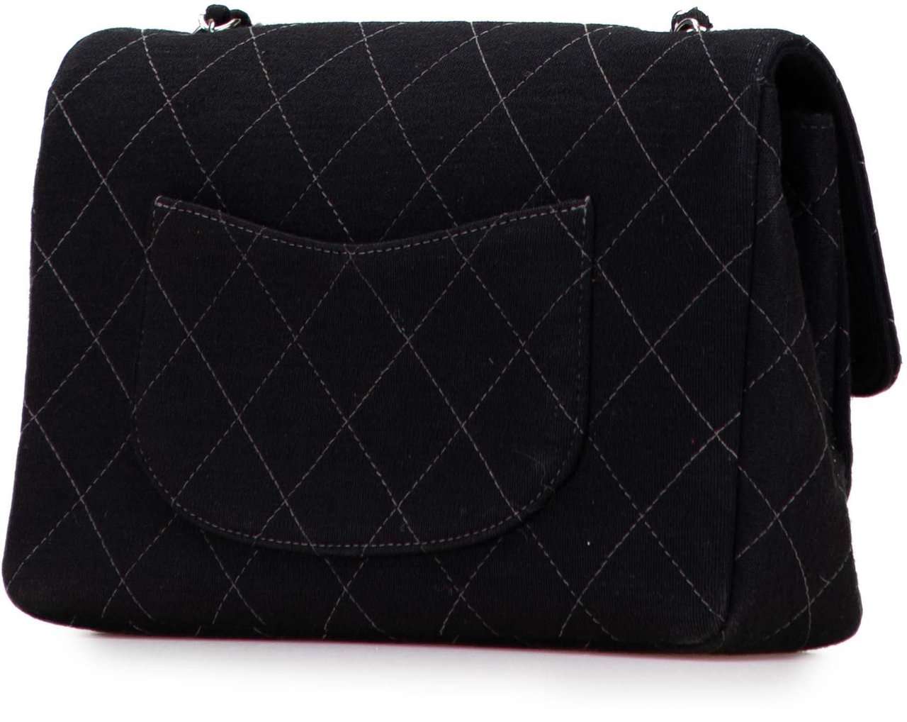 Chanel Medium Quilted Jersey Single Flap Zwart