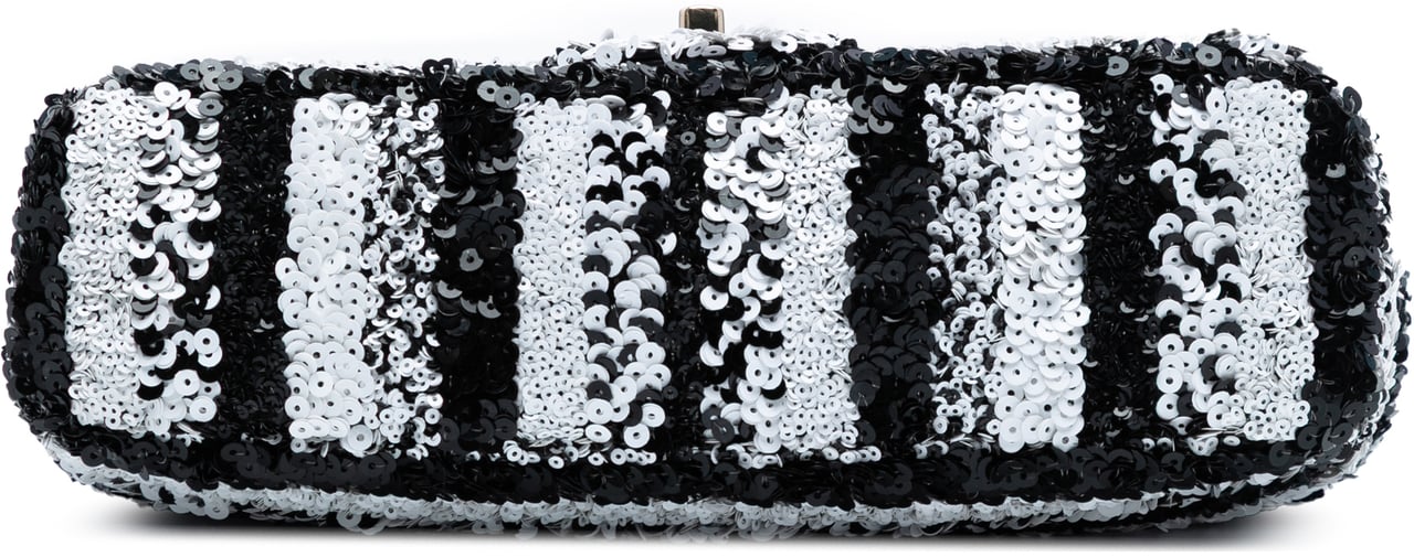 Chanel Medium Sequined Calfskin Single Flap Wit