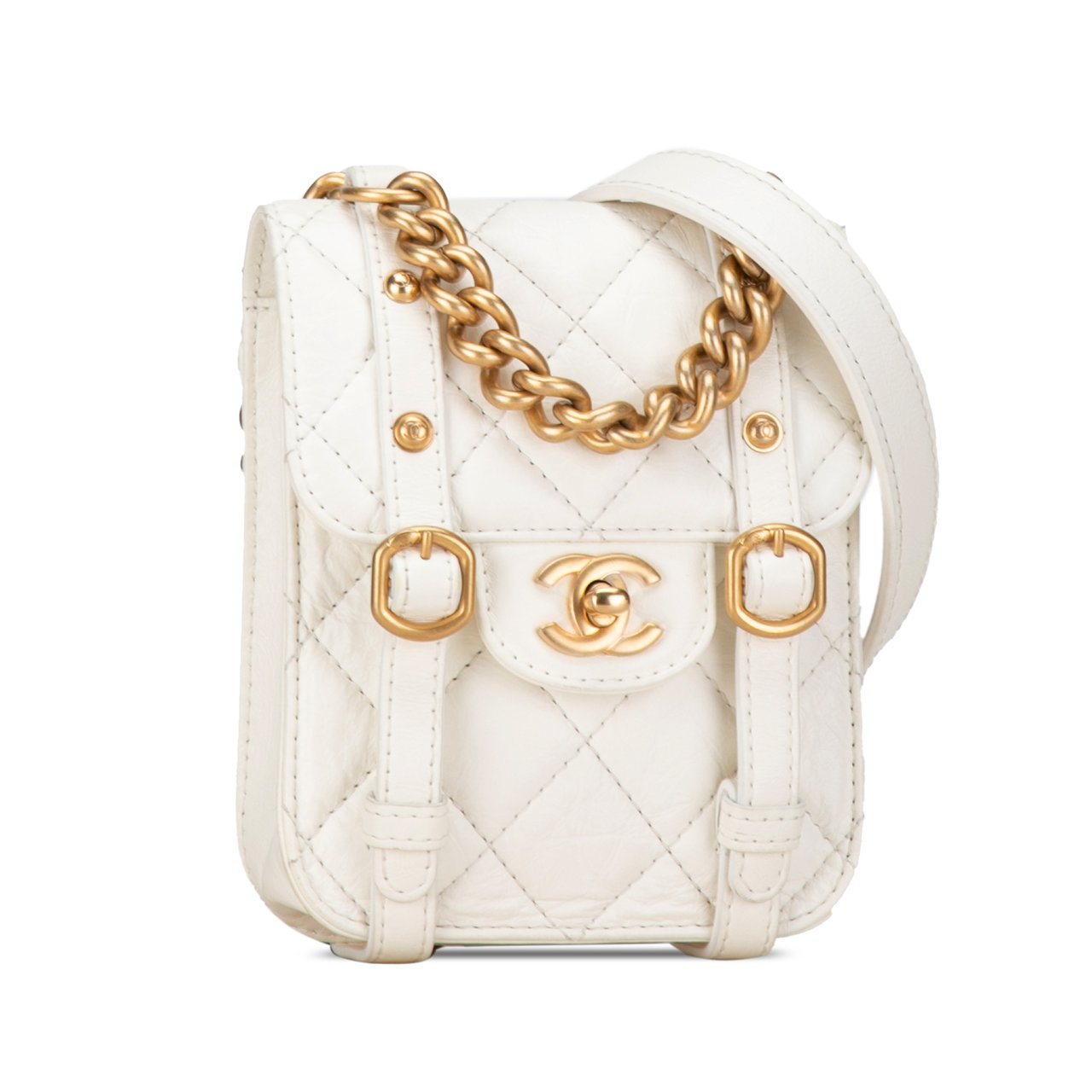 Chanel Mini Aged Calfskin City School Flap Wit