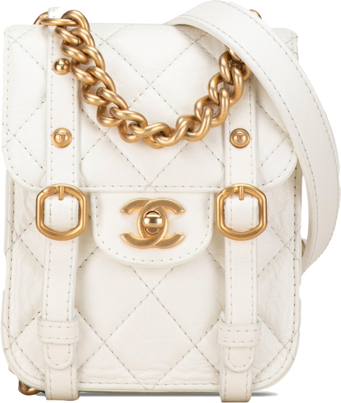 Chanel Mini Aged Calfskin City School Flap Wit