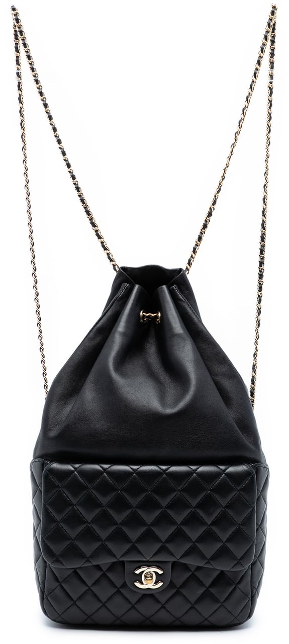 Chanel Large Quilted Lambskin In Seoul Backpack Zwart
