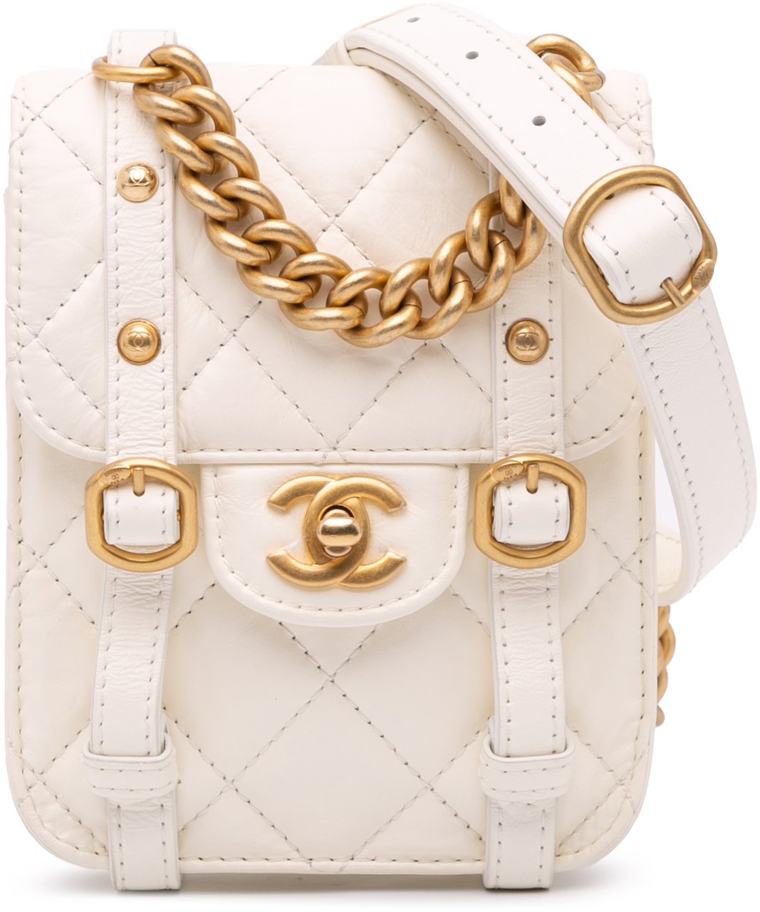 Chanel Mini Aged Calfskin City School Flap Wit