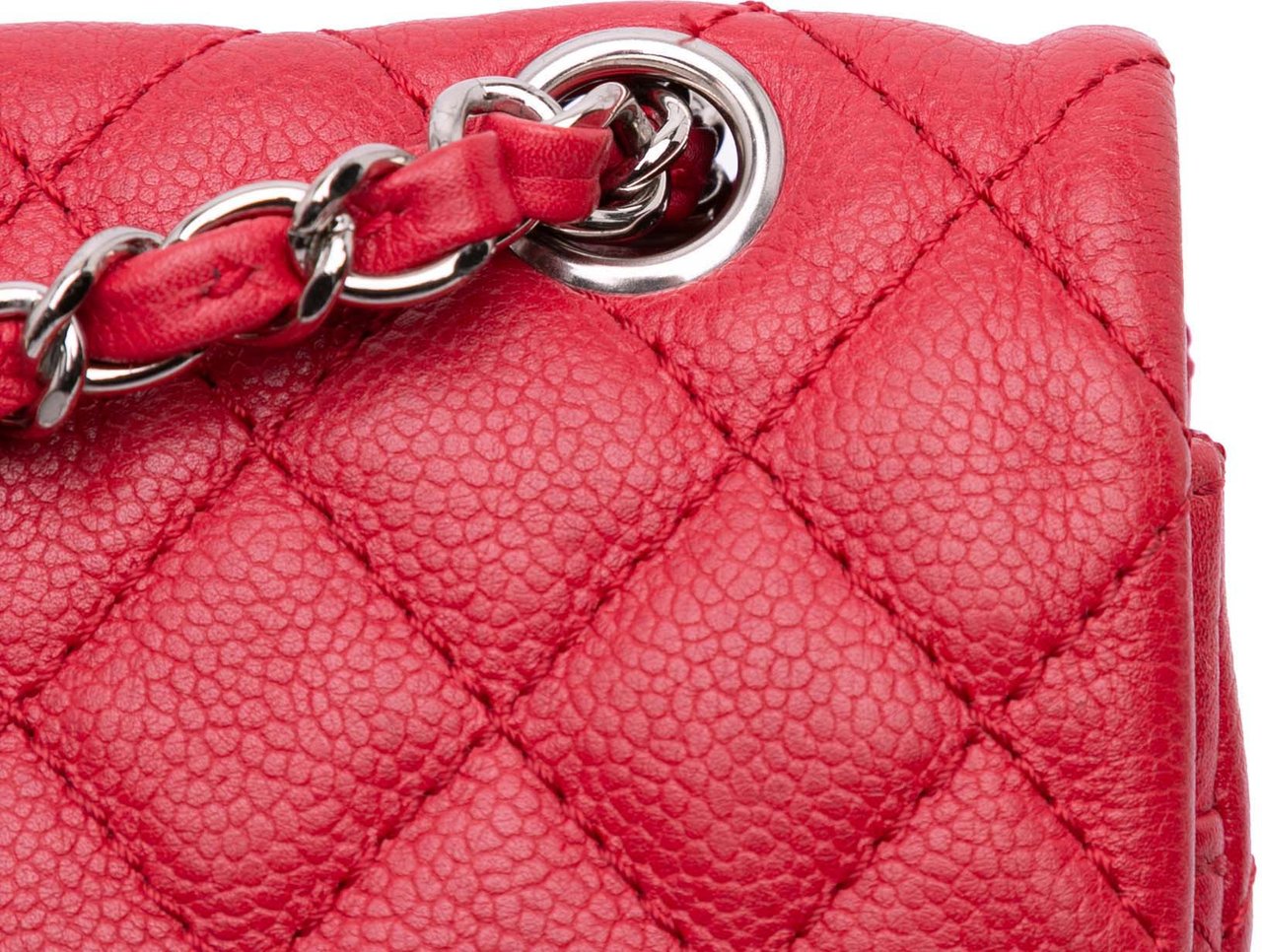 Chanel Medium Classic Caviar Double Flap Rood