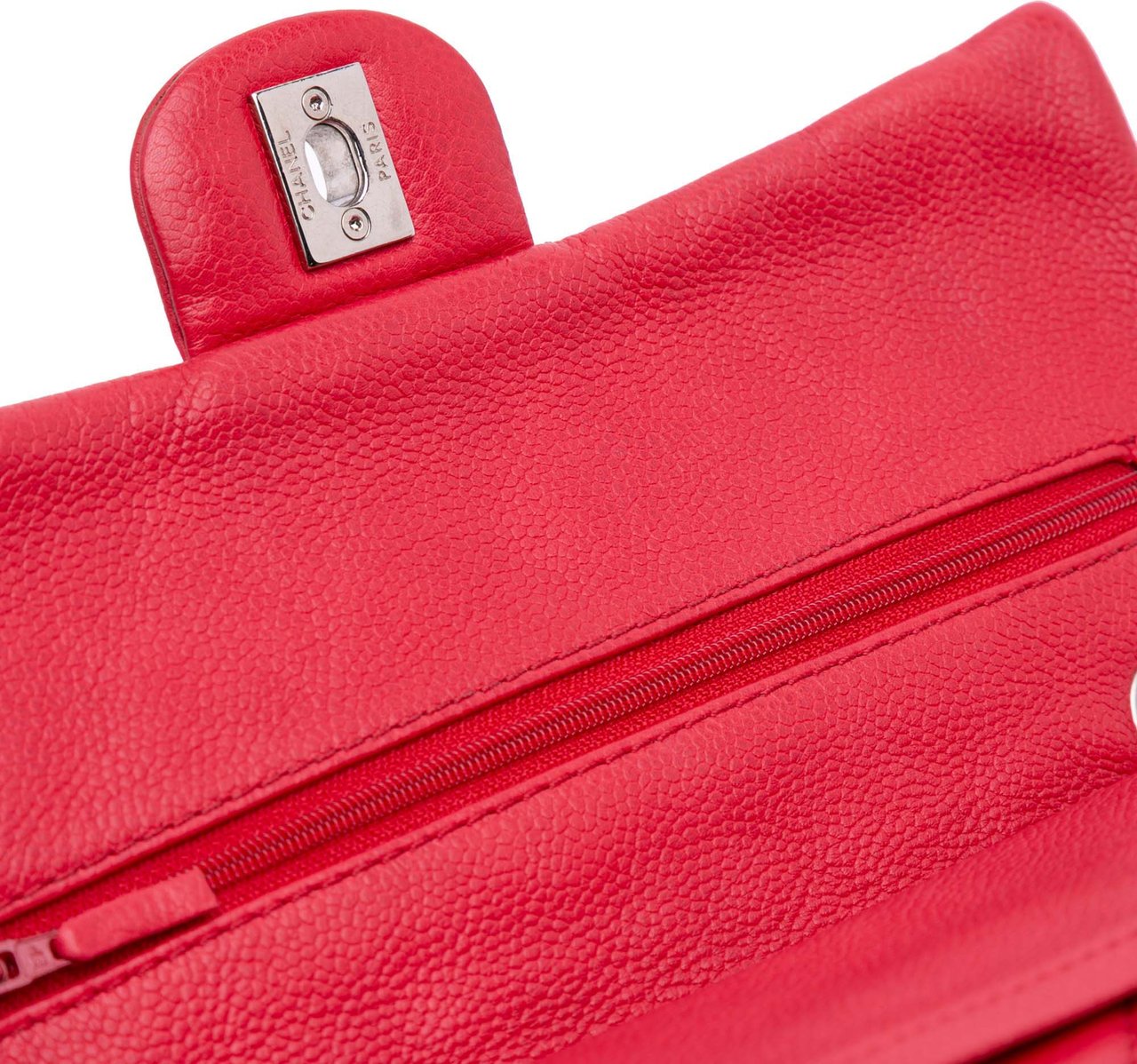 Chanel Medium Classic Caviar Double Flap Rood