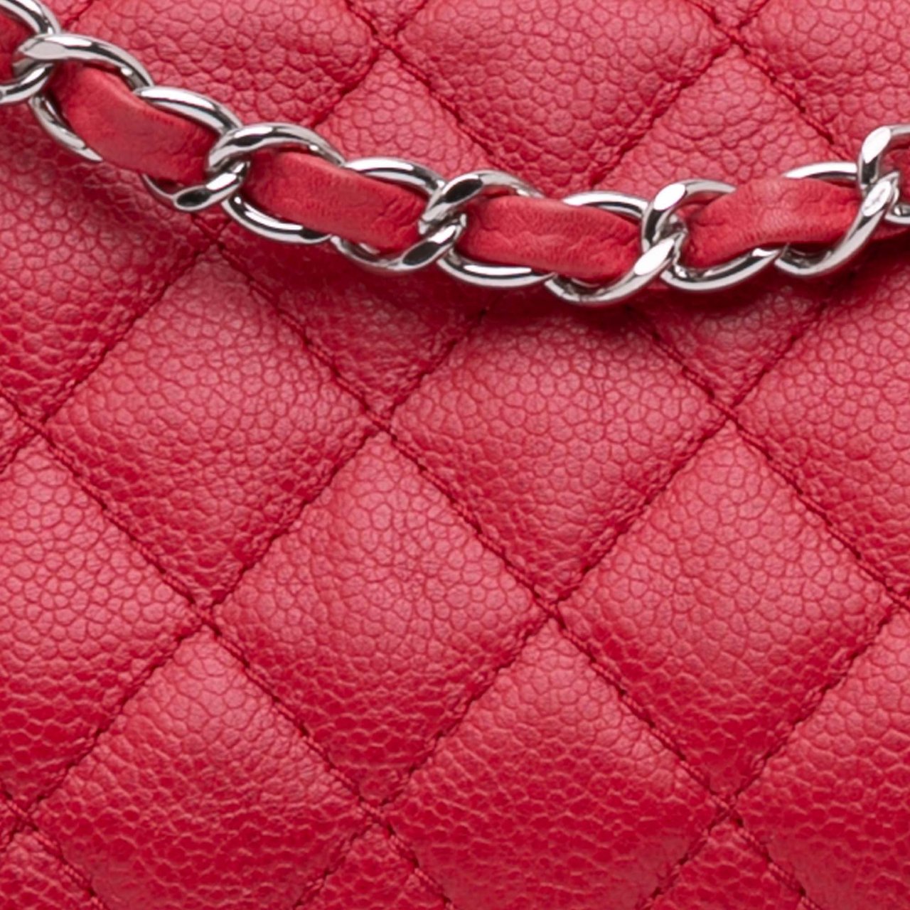 Chanel Medium Classic Caviar Double Flap Rood