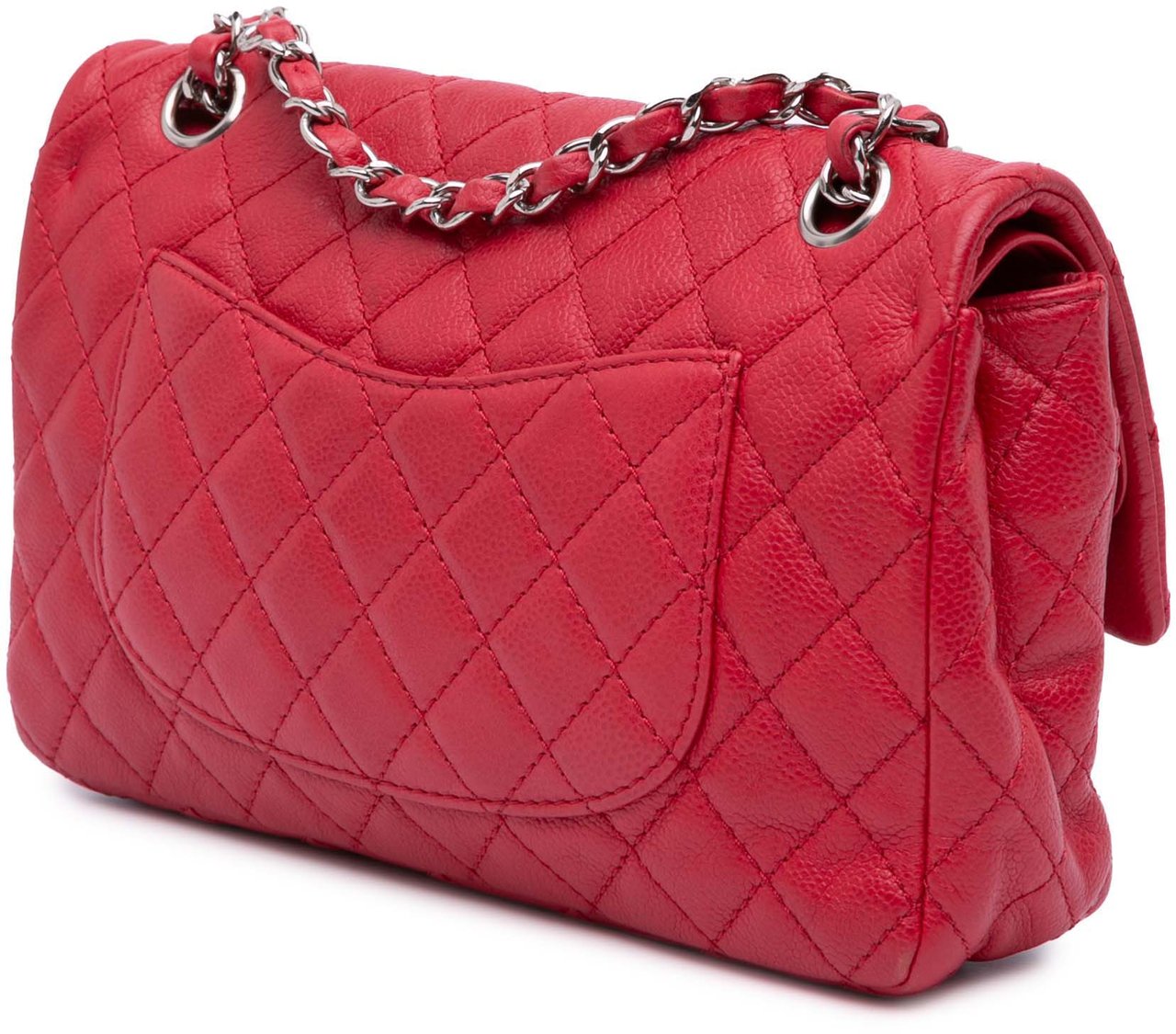 Chanel Medium Classic Caviar Double Flap Rood