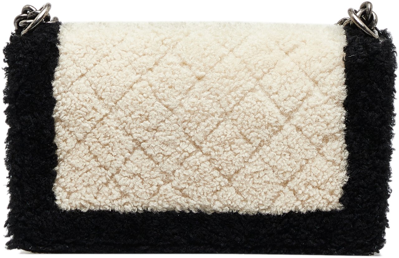 Chanel Old Medium Bicolor Shearling Boy Flap Wit
