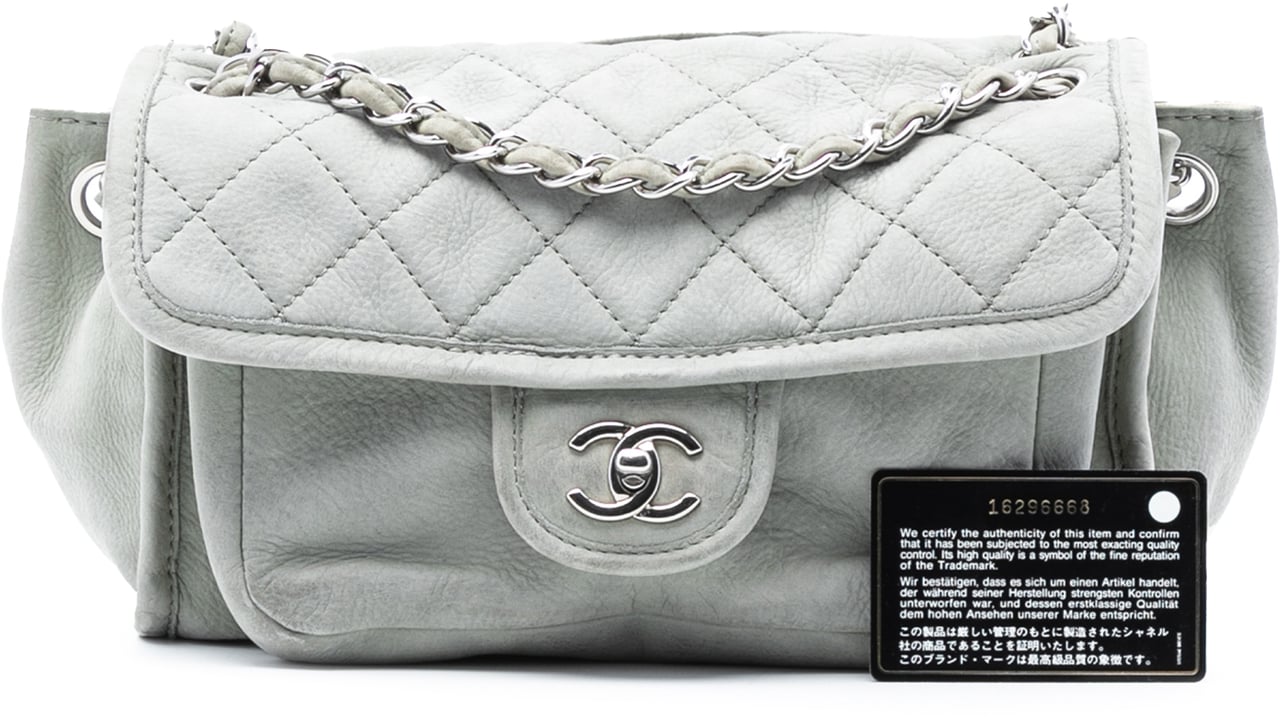 Chanel Calfskin French Riviera Shoulder Bag Grijs