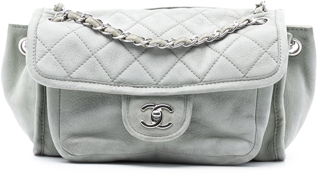 Chanel Calfskin French Riviera Shoulder Bag Grijs