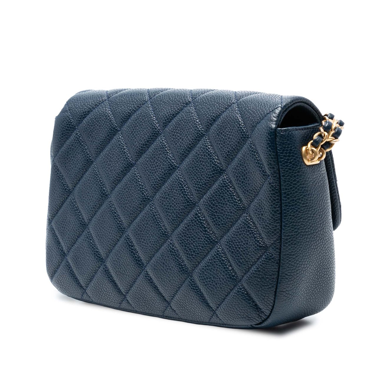 Chanel Mini Quilted Caviar Chain Soul Flap Blauw