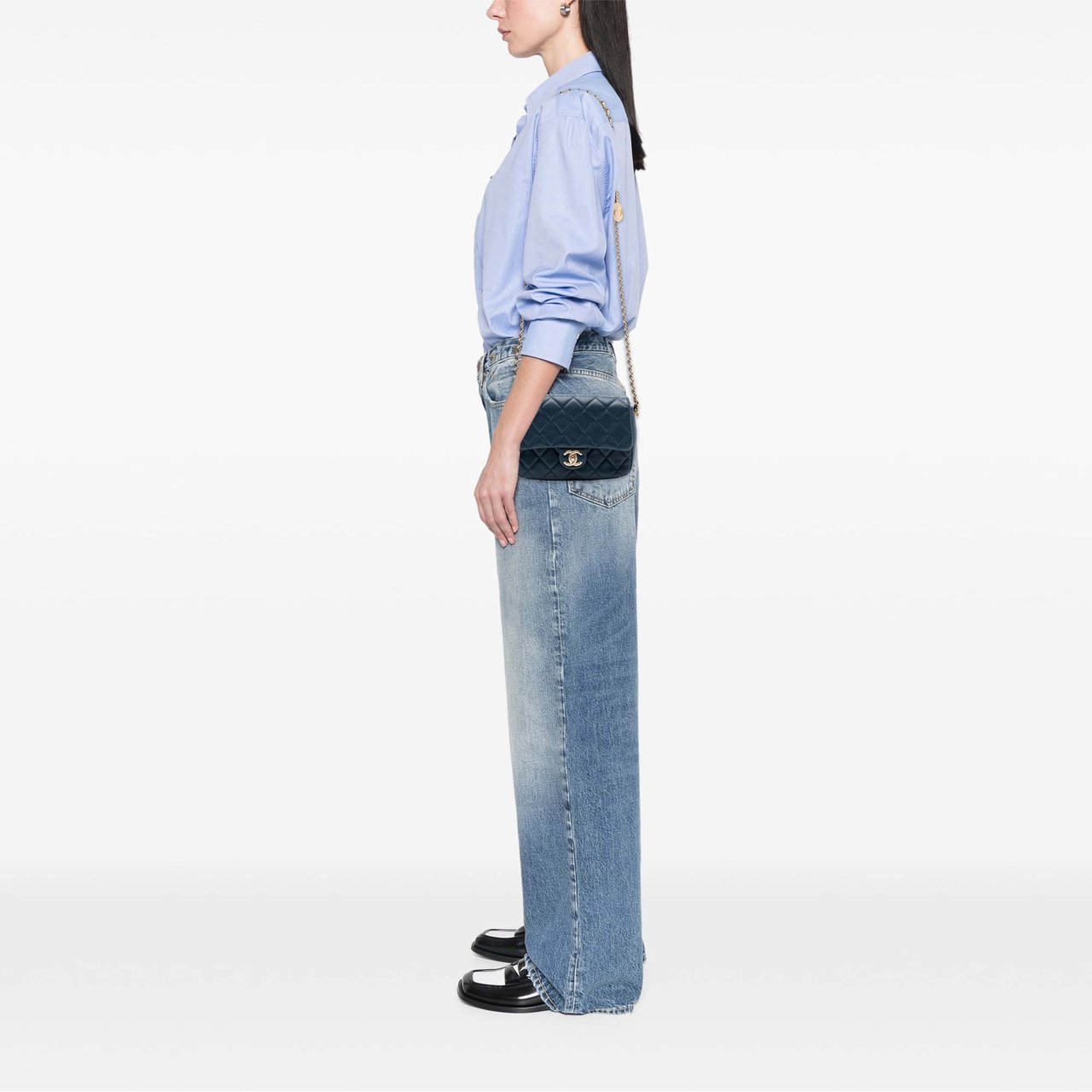 Chanel Mini Quilted Caviar Chain Soul Flap Blauw