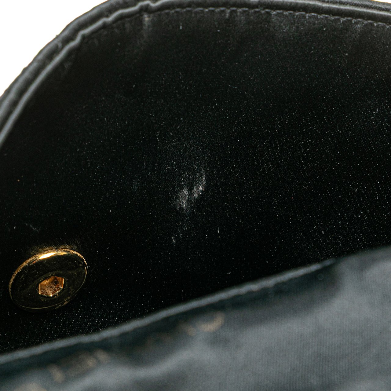 Chanel Mini Square Quilted Satin Single Flap Zwart