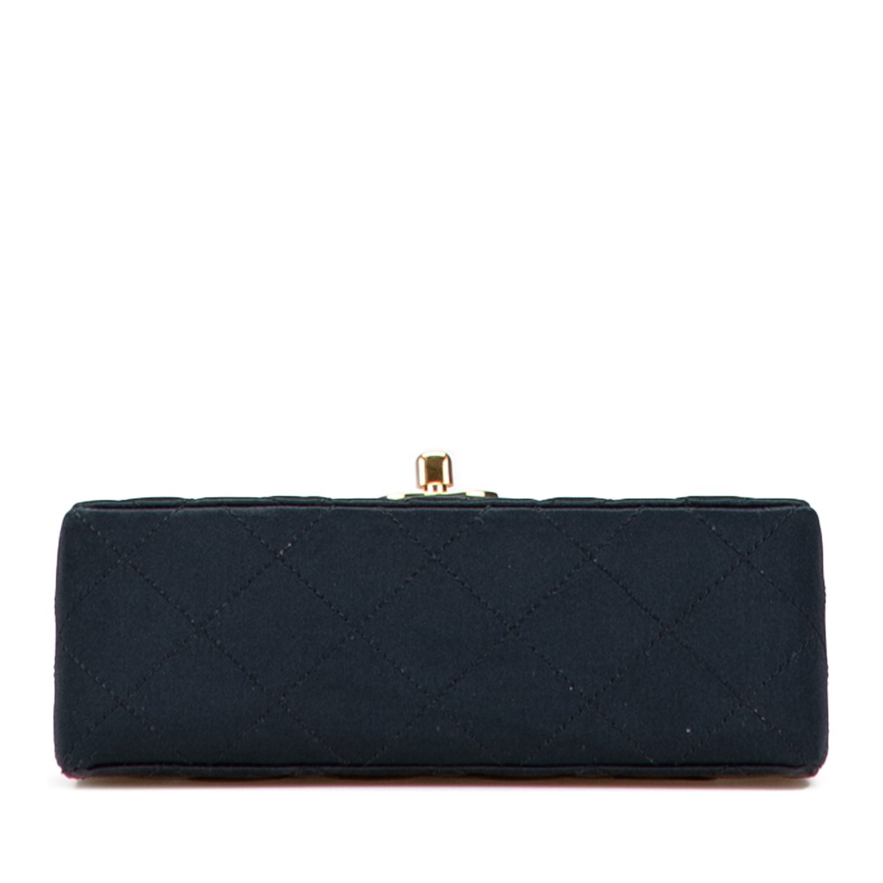 Chanel Mini Square Quilted Satin Single Flap Zwart