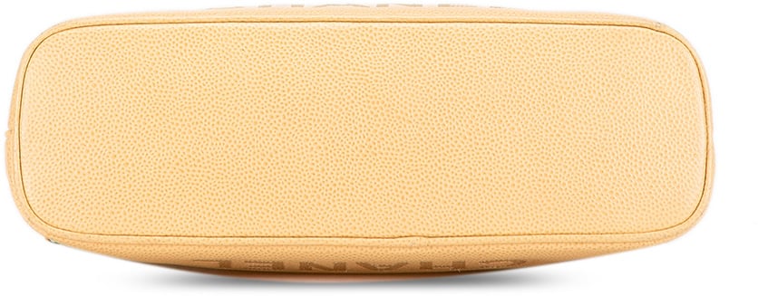 Chanel Caviar Logo Chain Shoulder Bag Geel