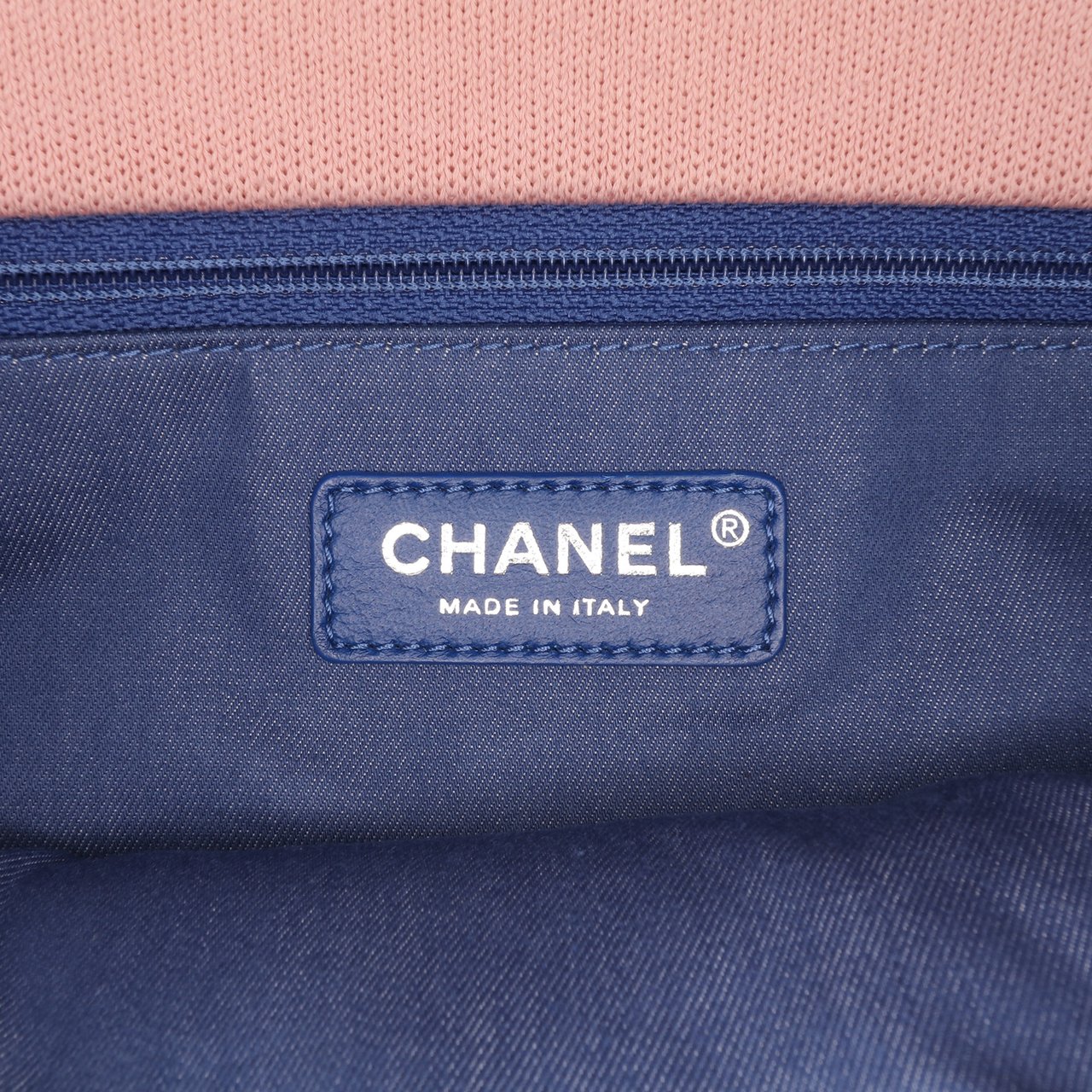 Chanel Jumbo Stripe Jersey Felt and Rope Flap Roze