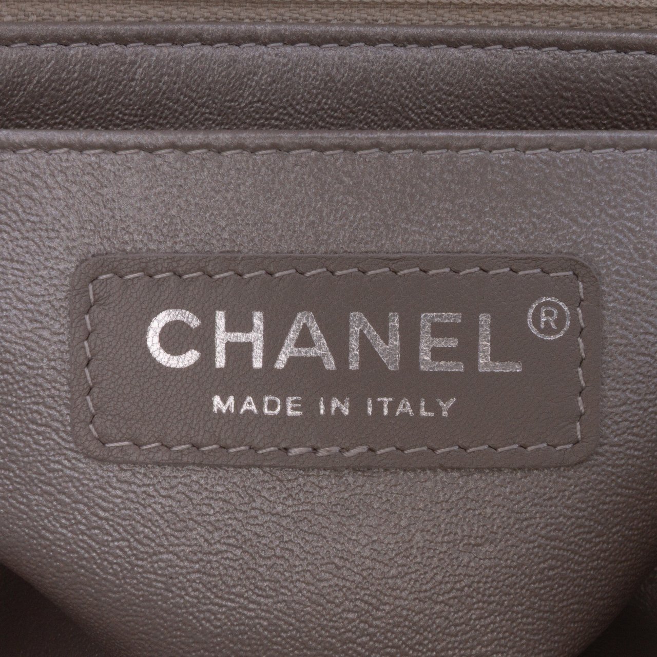 Chanel Mini Square Classic Chevron Iridescent Calfskin Single Flap Bruin