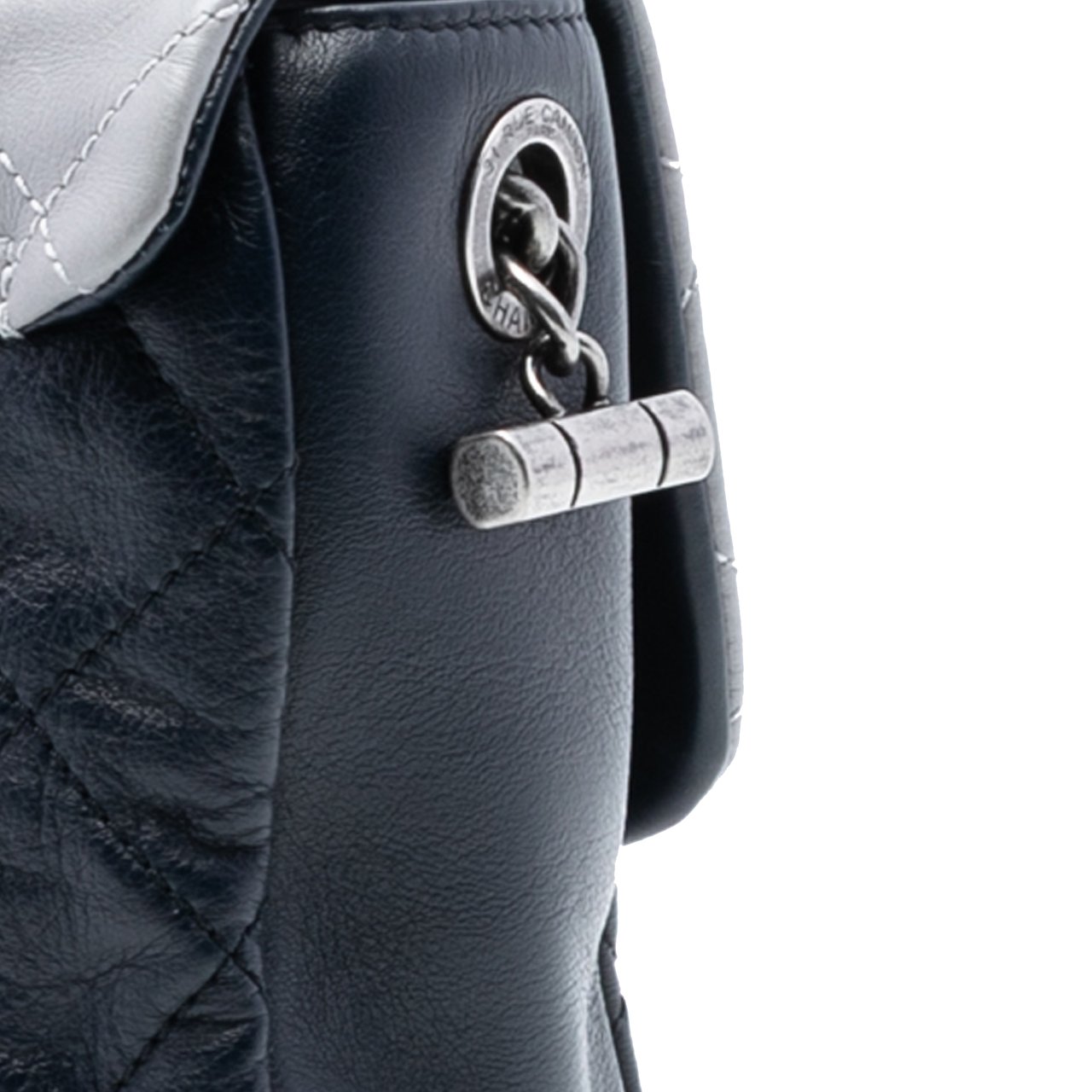 Chanel Large Tricolor Quilted Lambskin Country Chic Flap Blauw