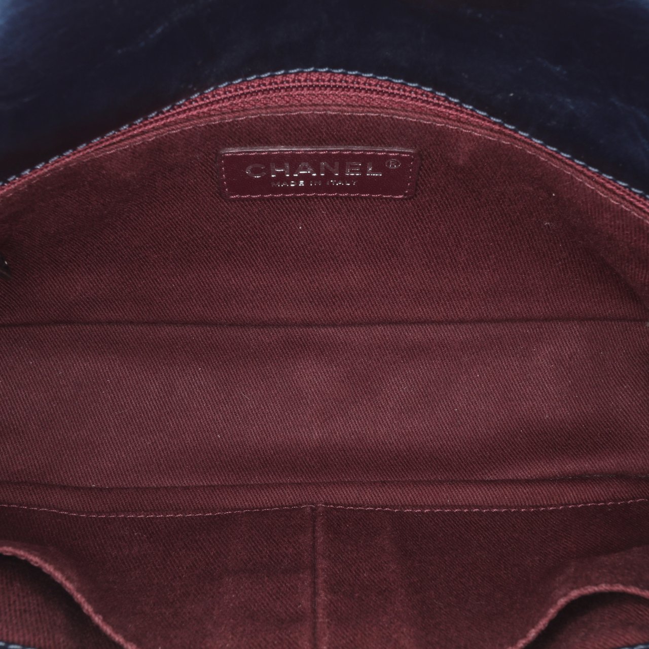 Chanel Quilted Glazed Calfskin Coco Pleats Flap Blauw