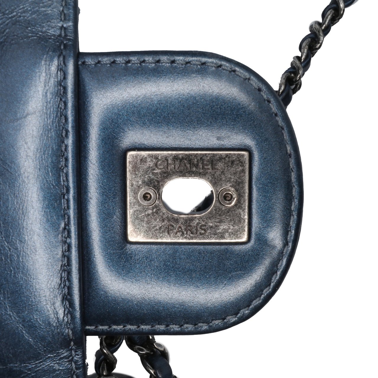 Chanel Quilted Glazed Calfskin Coco Pleats Flap Blauw