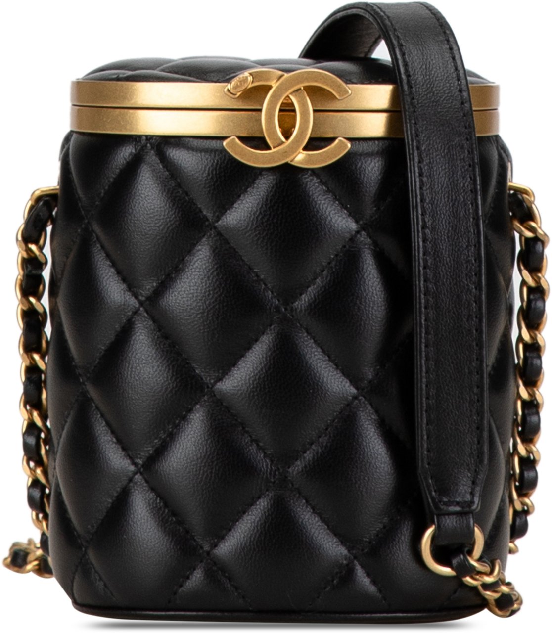 Chanel Mini Lambskin Crown Box Bag Zwart