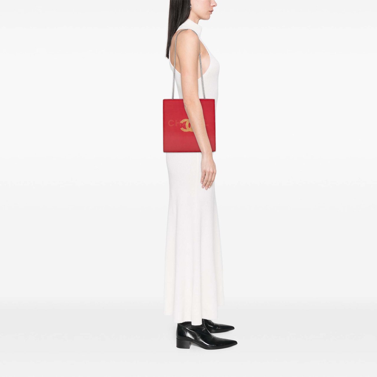 Chanel Vinyl Hologram CC Shoulder Bag Rood