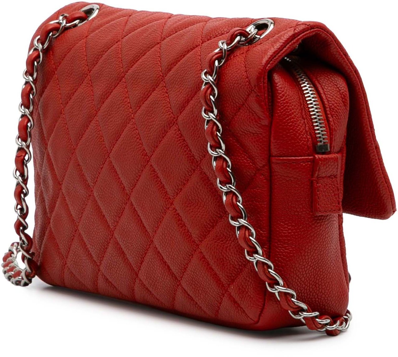 Chanel Medium Quilted Caviar Easy Flap Oranje