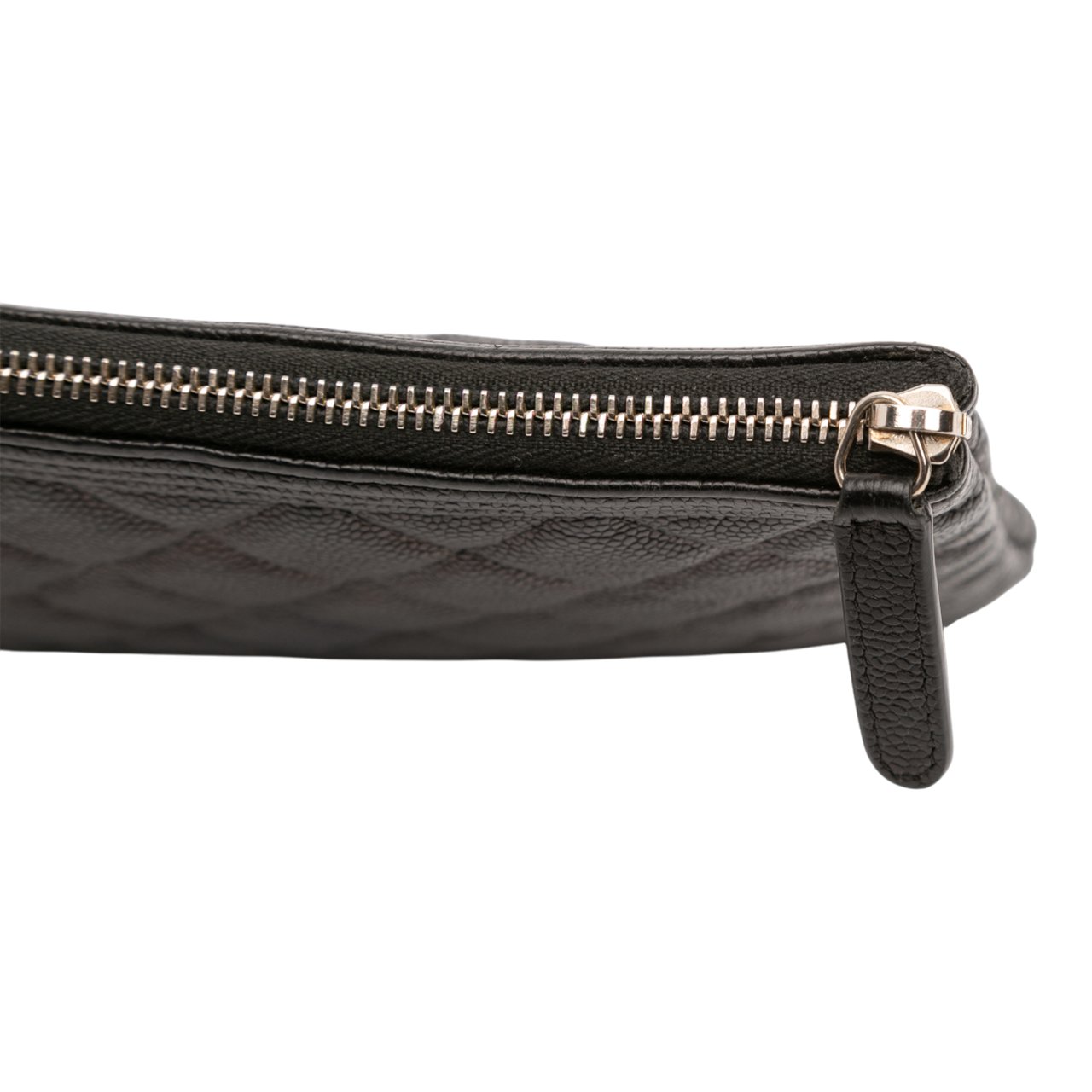 Chanel Medium Quilted Caviar Boy O Case Clutch Zwart