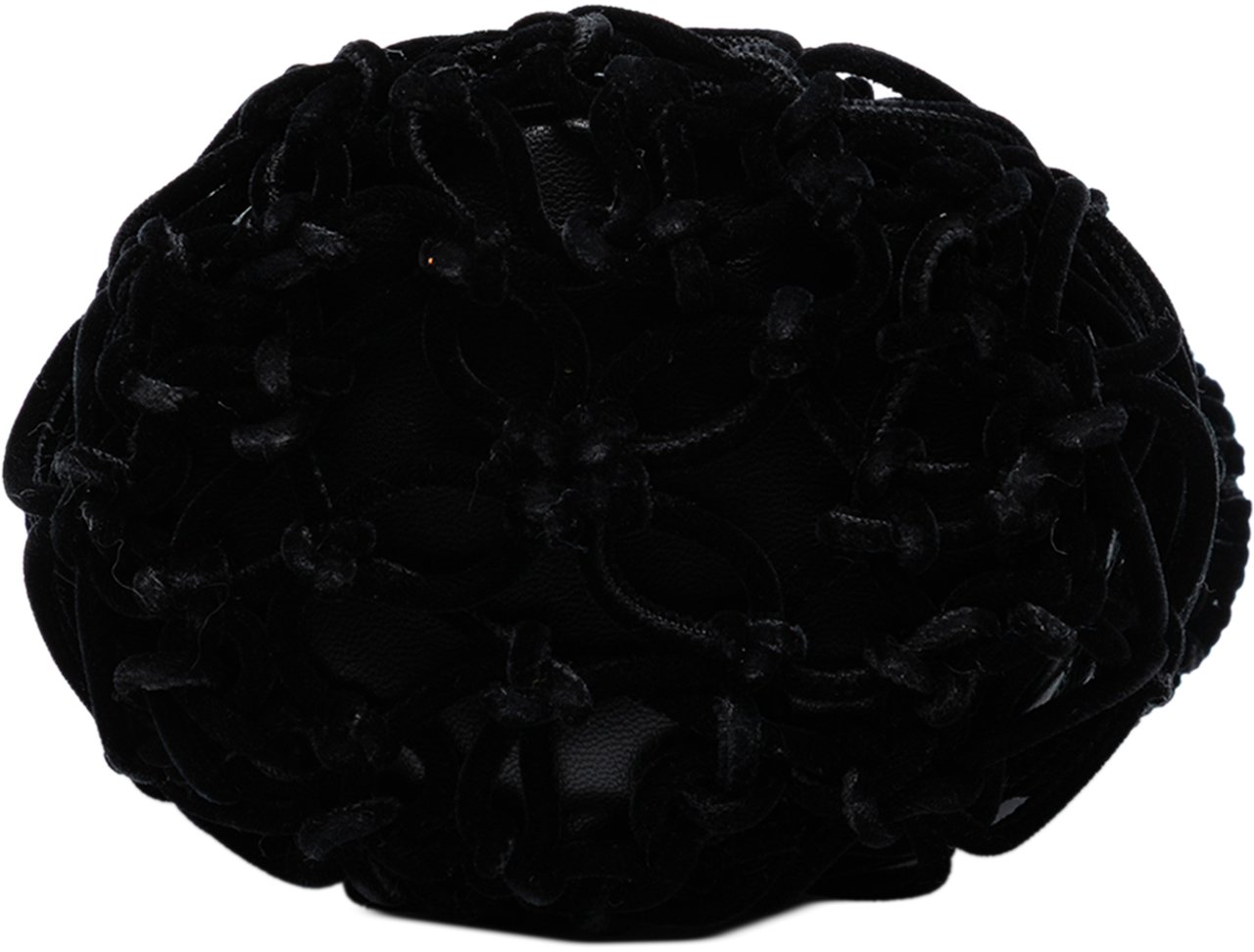 Chanel Braided Velvet Goatskin Drawstring Bucket Zwart