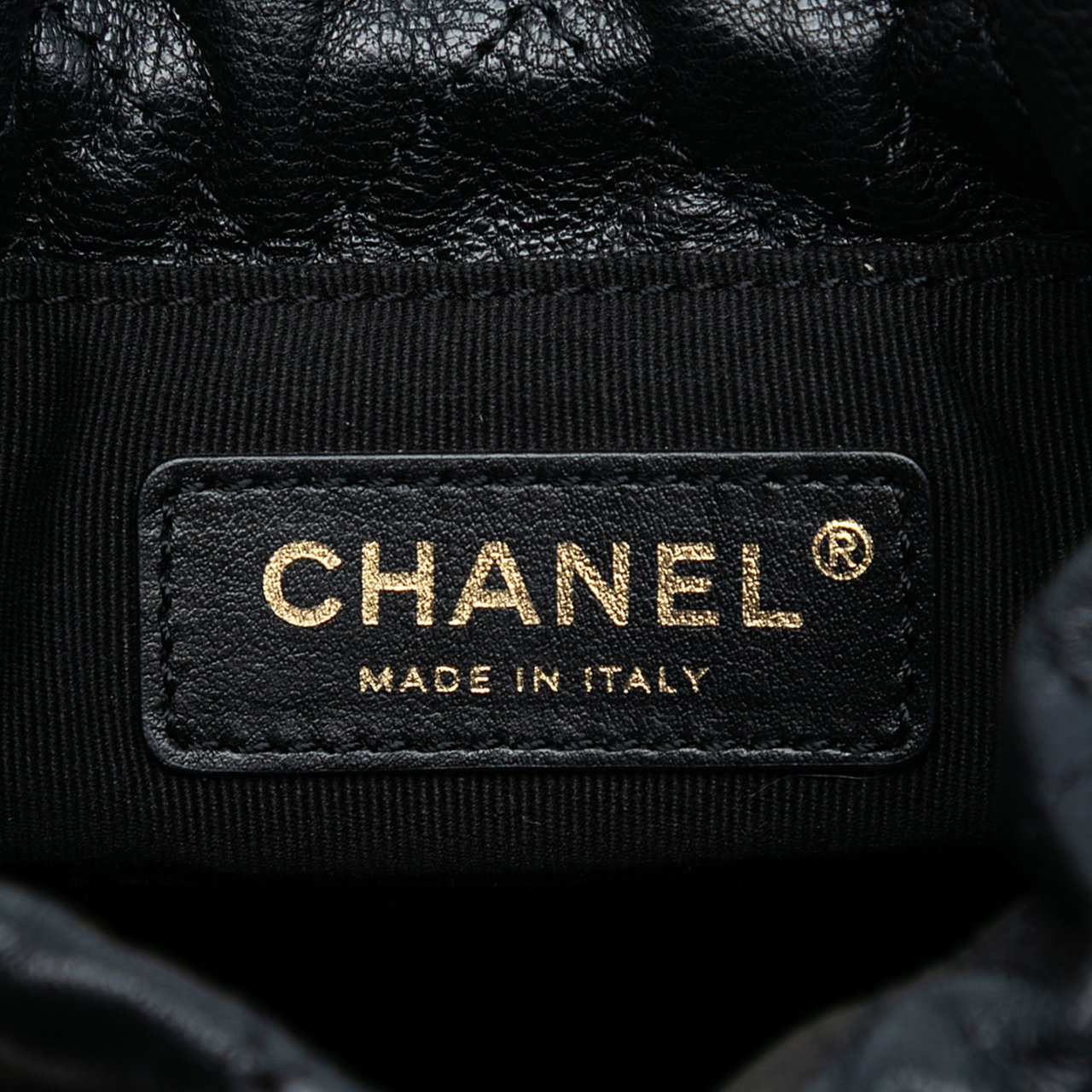 Chanel Braided Velvet Goatskin Drawstring Bucket Zwart