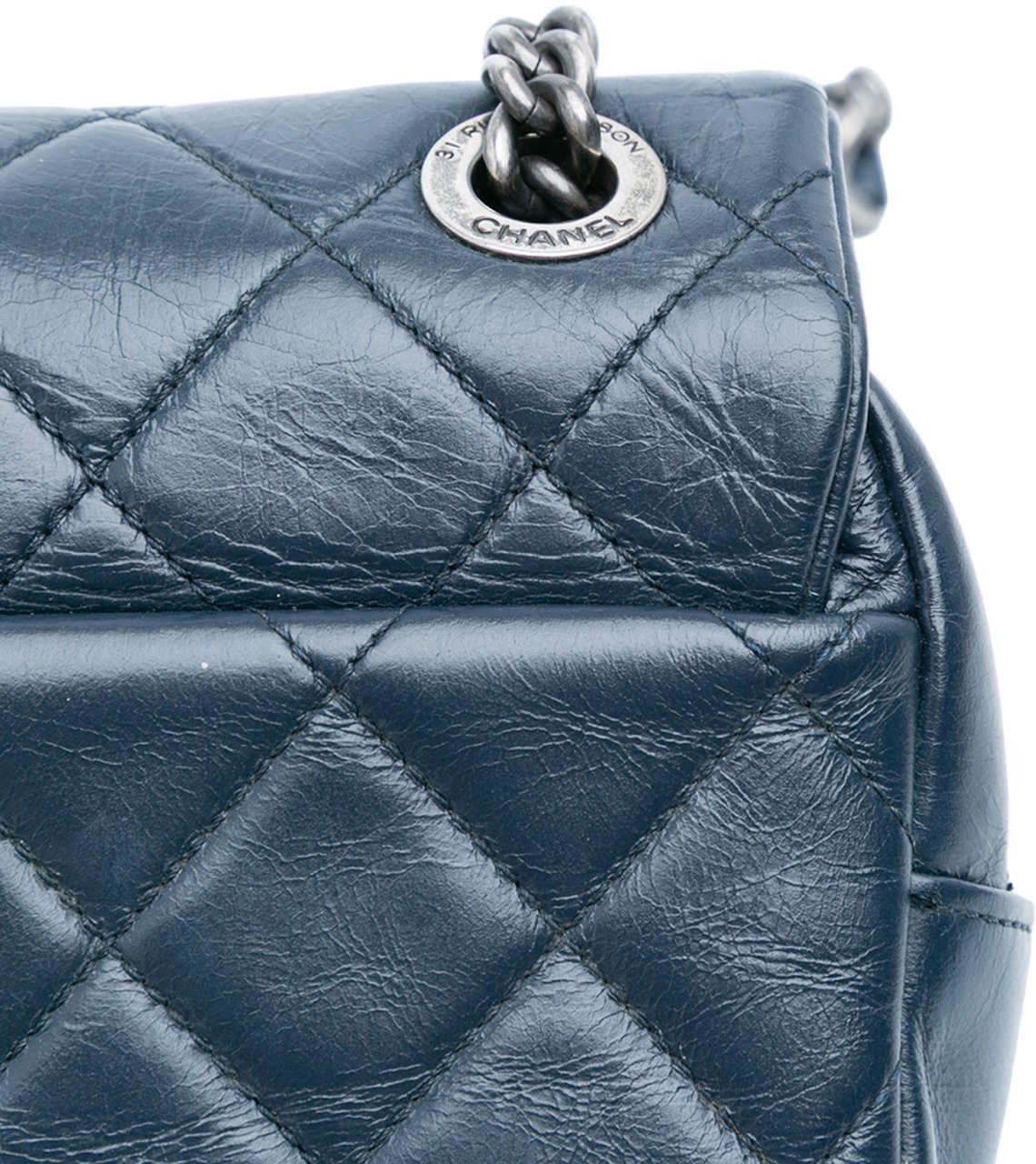 Chanel Small Glazed Calfskin Duo Color Flap Blauw