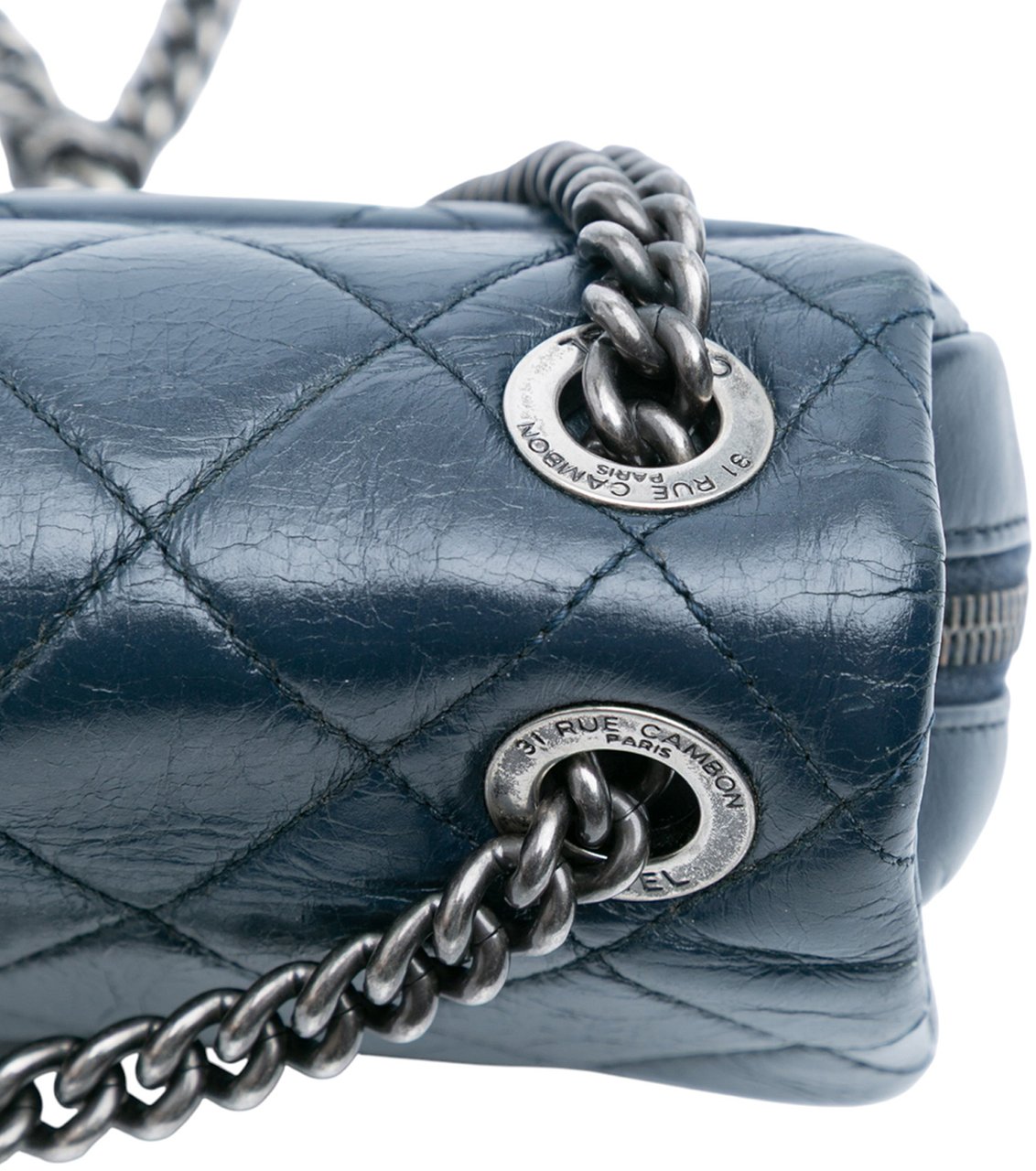 Chanel Small Glazed Calfskin Duo Color Flap Blauw