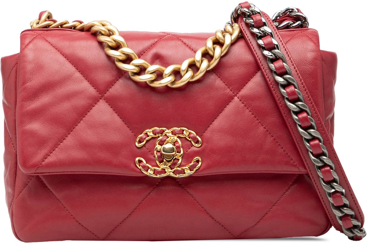 Chanel Medium Lambskin 19 Flap Rood