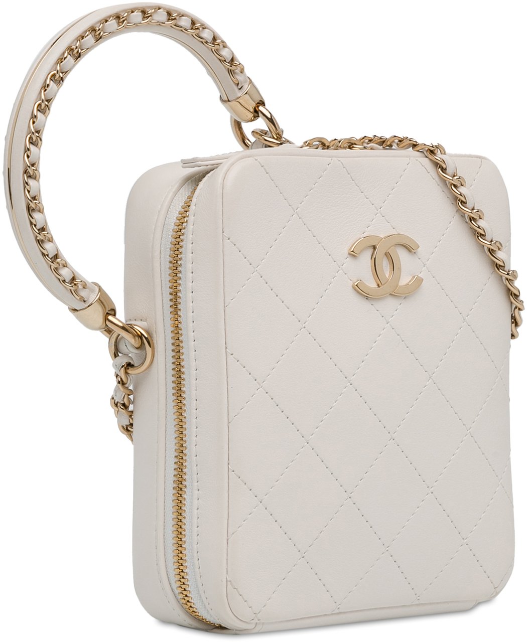 Chanel CC Lambskin Round Handle Camera Case Wit