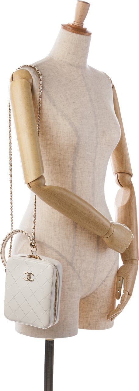 Chanel CC Lambskin Round Handle Camera Case Wit