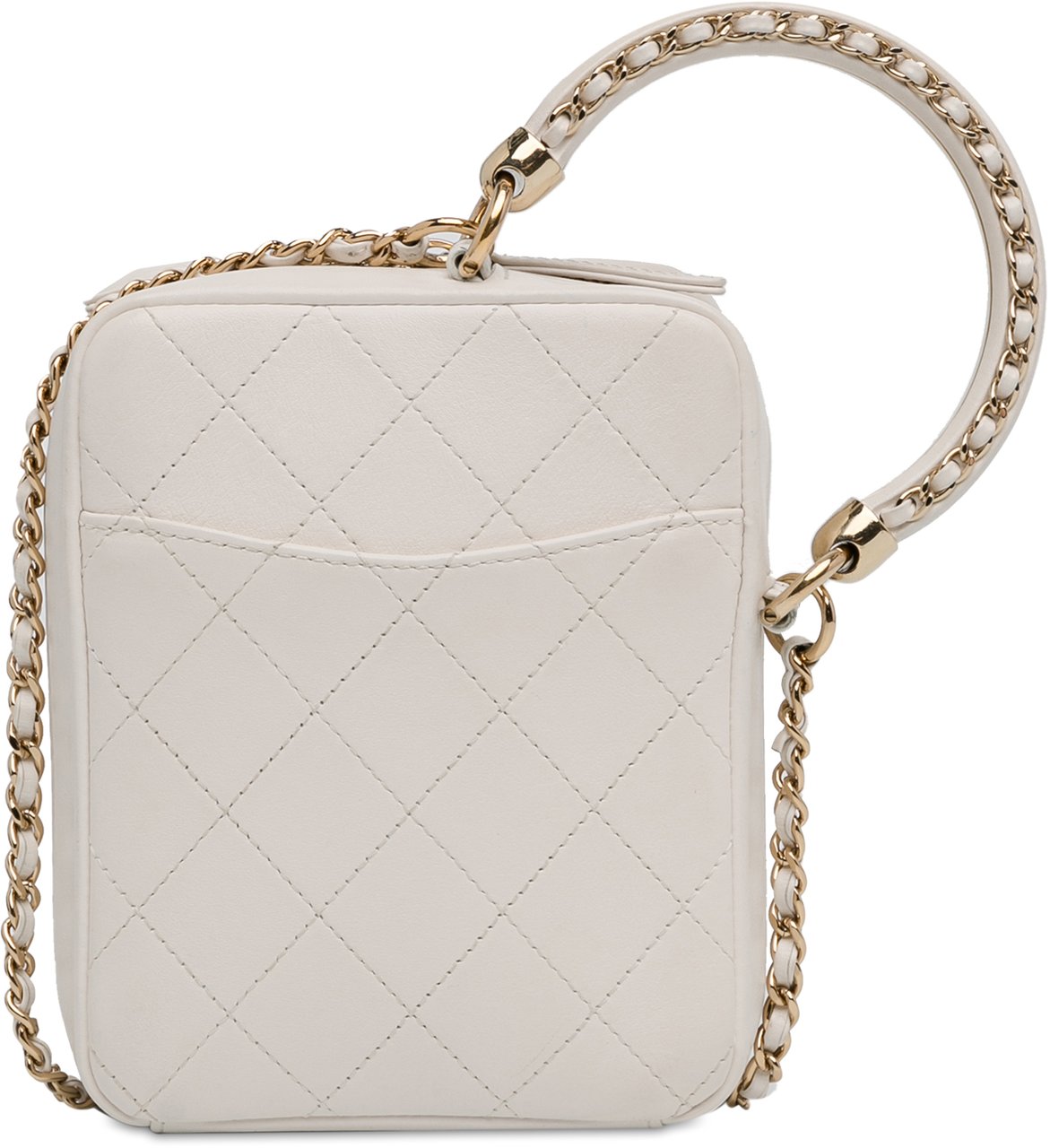 Chanel CC Lambskin Round Handle Camera Case Wit