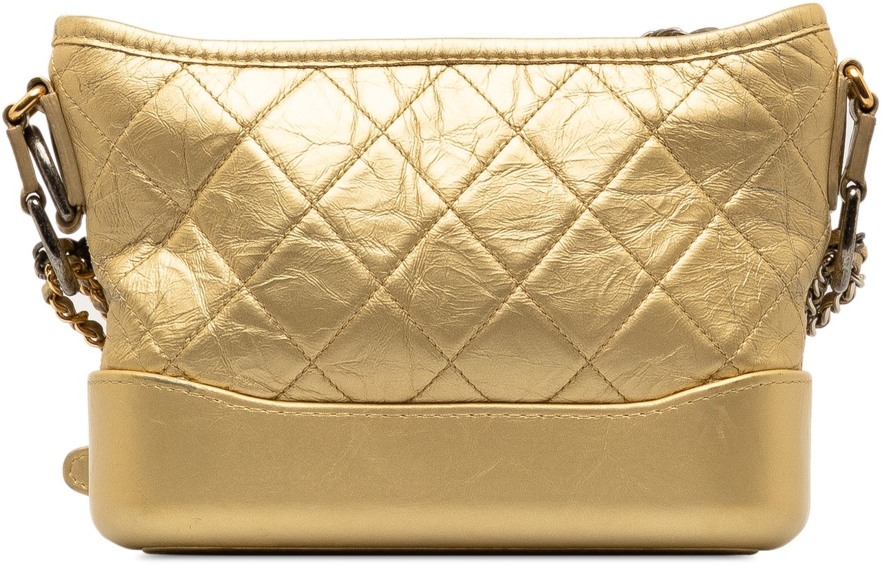 Chanel Small Metallic Lambskin Gabrielle Crossbody Goud